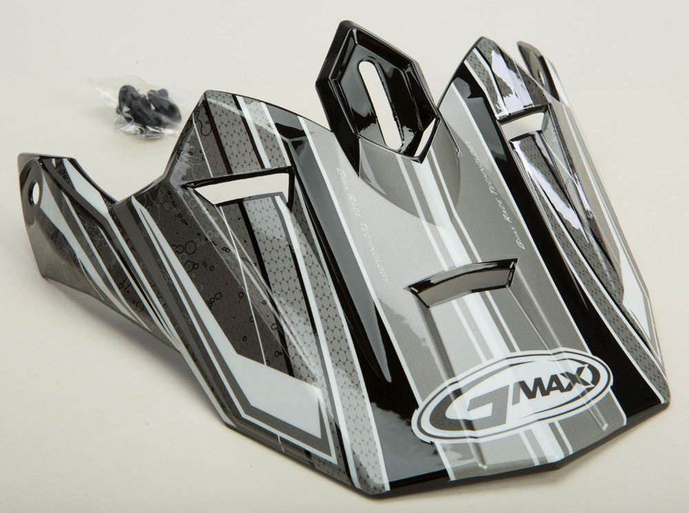 GMAX Gm-76x Helmet Visor W/Screws Bio Silver/White/Black G076049