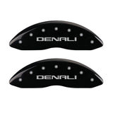 MGP 4 Caliper Covers Engraved Front & Rear Denali Black finish silver ch 34015SDNLBK