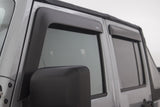 AVS 07-18 Jeep Wrangler Unlimited Ventvisor & Aeroskin Deflector Combo Kit - Matte Black 56034060