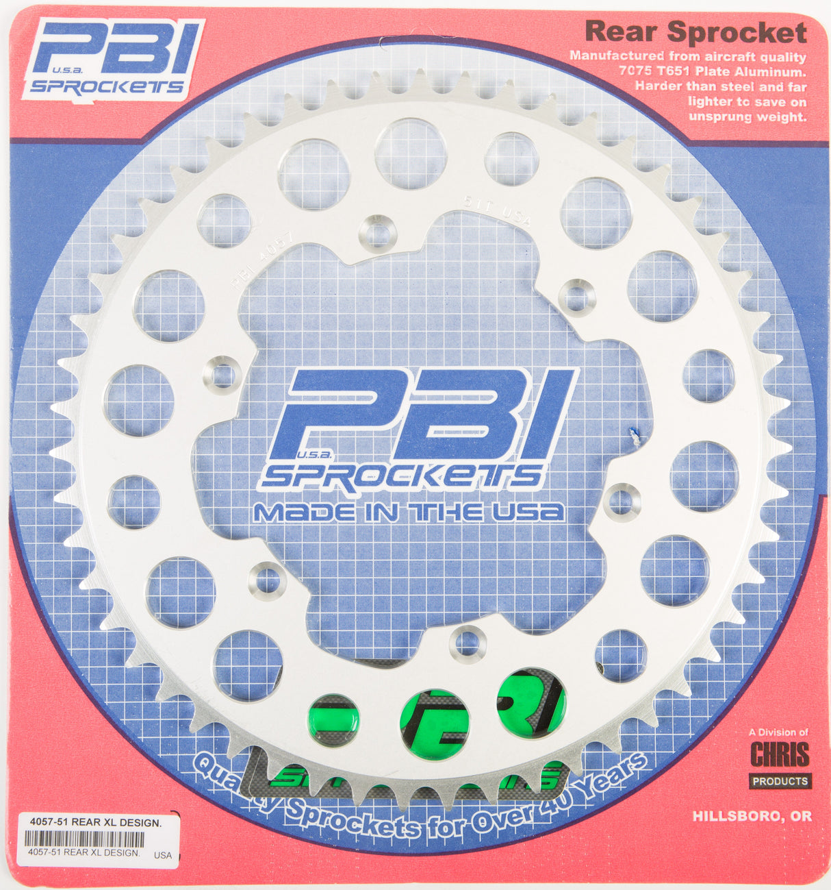 PBIRear Sprocket Aluminum 51t-520 Kaw/Suz4057-51-3