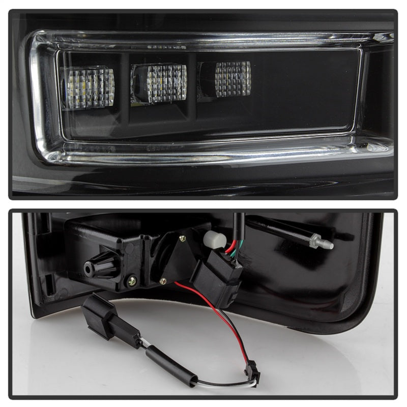 Spyder 04-08 Ford F-150 Projector Tail Lights - Light Bar DRL LED - Black ALT-YD-FF15004V2-LBLED-BK 5084170