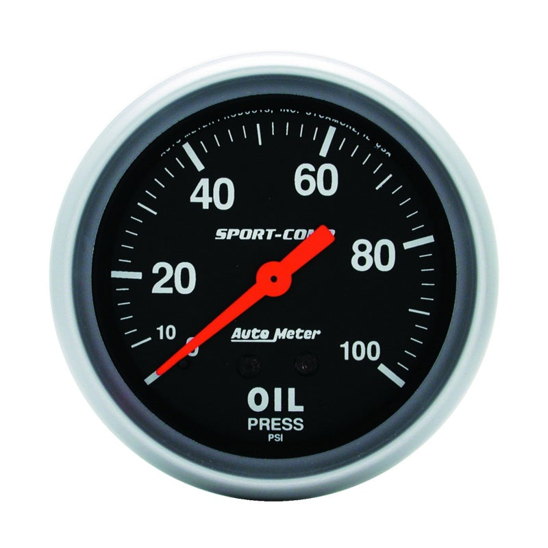 Autometer Sport-Comp 66.7mm 0-100 PSI, Mechanical Oil Pressure 3421
