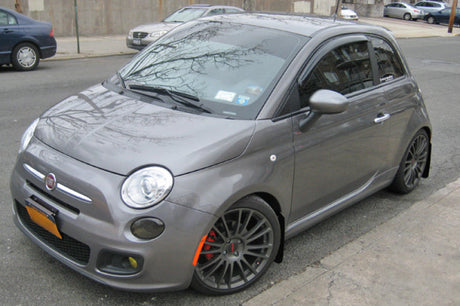 Rally Armor 2012-18 Fiat 500 (Pop/Sport/Lounge/Abarth) Red Mud Flap w/ White Logo MF25-UR-RD/WH