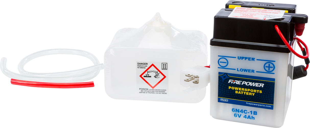FIRE POWER Battery W/Acid 6n4c-1b 6v 6N4C-1B