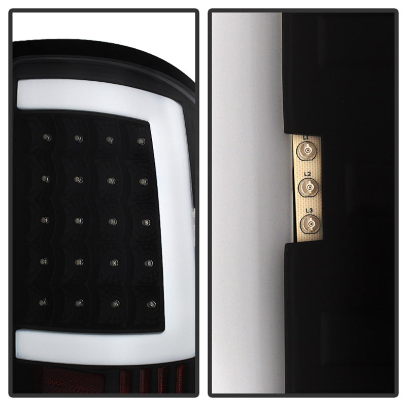 Xtune GMC Sierra 07-13 LED Tail Lights Black ALT-ON-GS07-G2-LED-BK 5081551