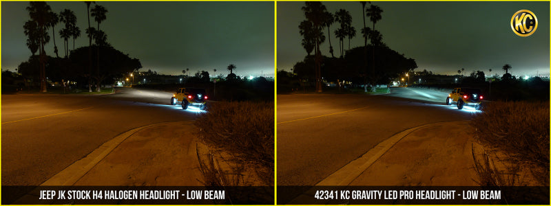 KC HiLiTES 07-18 Jeep JK (Not for Rubicon/Sahara) 7in. Gravity LED Pro DOT Headlight (Pair Pack Sys) 42341