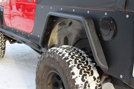 Fishbone Offroad 97-06 Jeep Wrangler TJ Steel Tube Fenders Rear 3In Flare - Blk Textured Powdercoat FB23029R