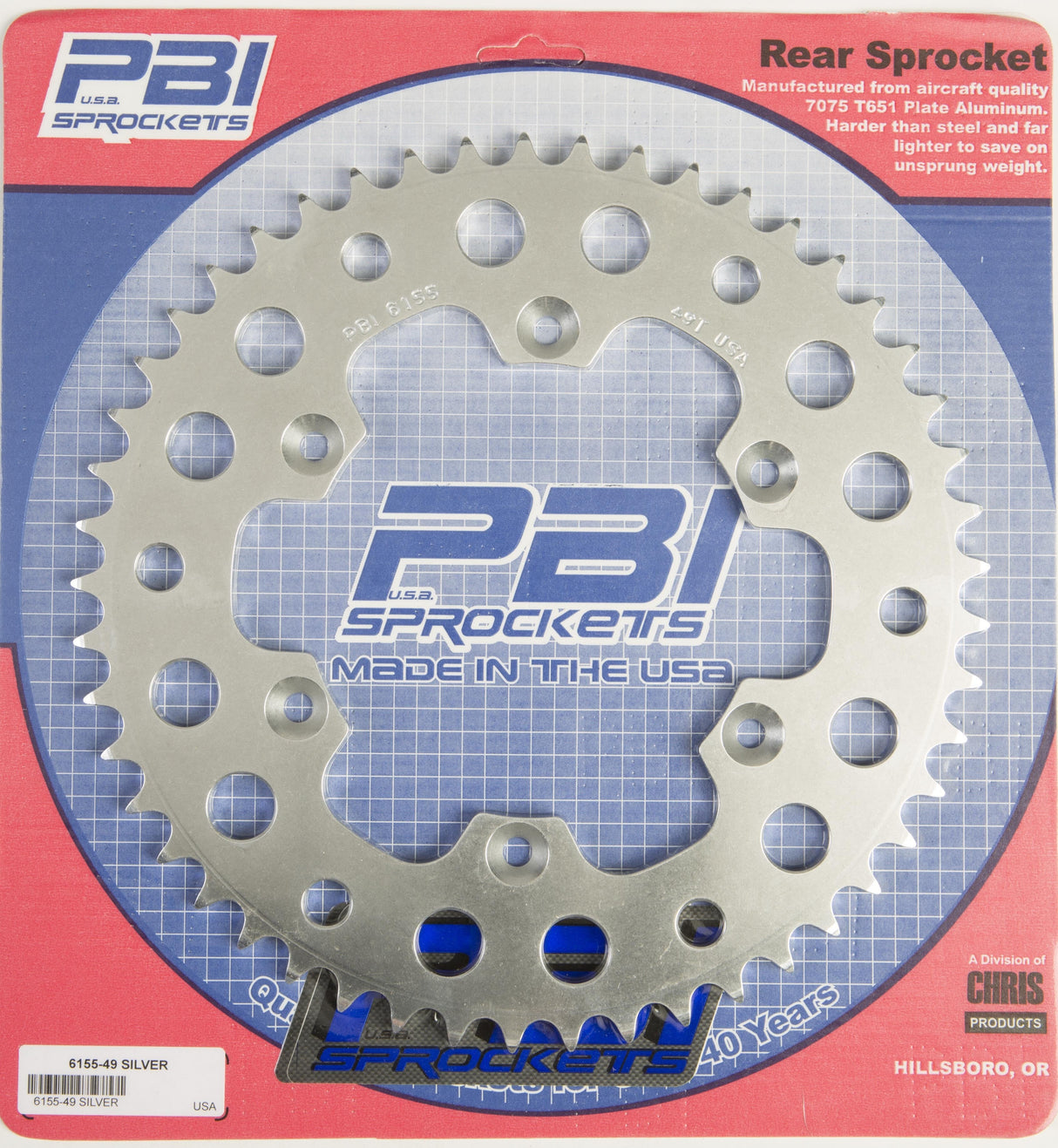 PBIRear Sprocket Aluminum 49t-520 Kaw/Suz6155-49-3