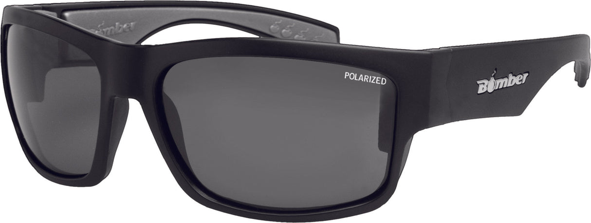 BOMBER Tiger Bomb Eyewear Matte Black W/Smoke Polarized Lens TR111