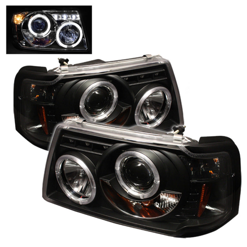 Spyder Ford Ranger 01-11 1PC Projector Headlights LED Halo LED Blk PRO-YD-FR01-1PC-HL-BK 5010490