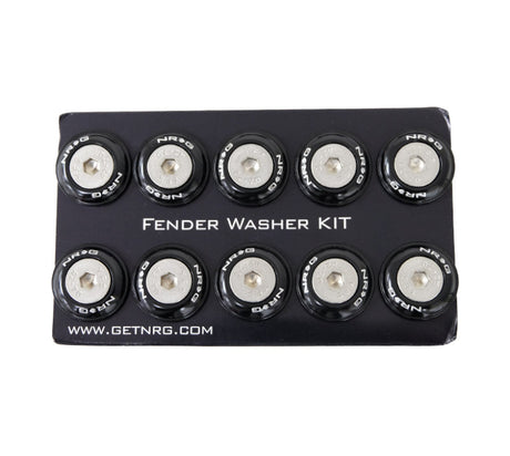 NRG Fender Washer Kit w/Rivets For Plastic (Black) - Set of 10 FW-100BK
