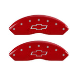 MGP 4 Caliper Covers Engraved Front & Rear Bowtie Red finish silver ch 14235SBOWRD