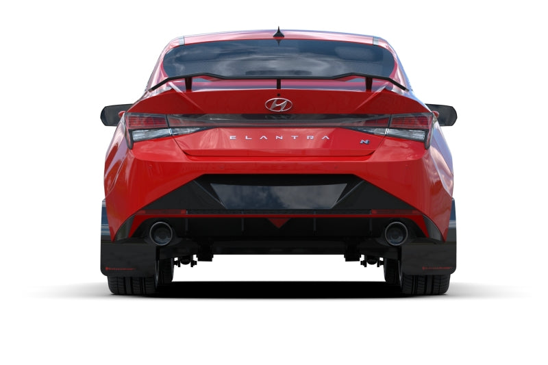 Rally Armor 2022 Hyundai Elantra N & N Line Black UR Mud Flap w/ Red Logo MF79-UR-BLK-RD