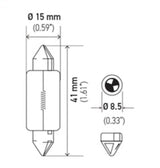 Hella Bulb 6480 24V 18W SV8.5-8 T4.625 15x43mm LA6480