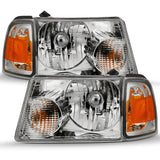 ANZO 2001-2011 Ford Ranger Crystal Headlight Chrome w/Corner Lights (OE Replacement) 111484