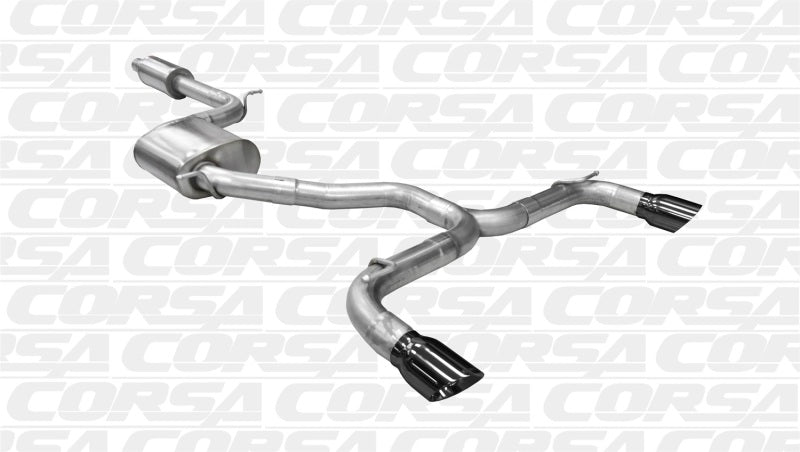 Corsa 14-15 Volkswagen GTI Mk7 Black Sport 3.0in Cat-Back Dual Rear Exit with Single Pro-Series Tips 14834BLK