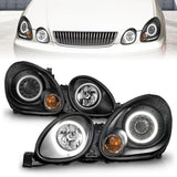 ANZO 1998-2005 Lexus Gs300 Projector Headlights w/ Halo Black 121144