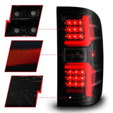 ANZO 15-19 Chevrolet Silverado 2500 HD/3500 HD LED Taillight w/ Sequential Black Housing/Smoke Lens 311451