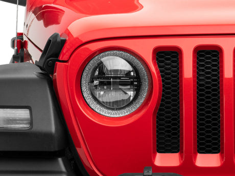 Raxiom 18-22 Jeep Wrangler JL/JT Axial 9-Inch LED Headlights w/RGB Halo- Blk Housing (Clear Lens) J142668