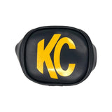 KC HiLiTES 3in. Rectangle Soft Cover (Pair) - Black w/Yellow KC Logo 5303