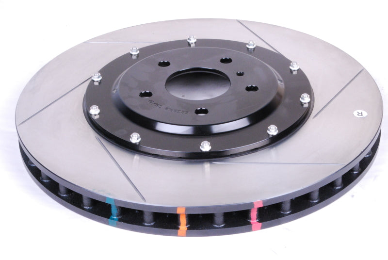 DBA 09-11 Nissan GTR R-35 Front Slotted 5000 Series 2 Piece Rotor Assembled w/ Black Hat 52320BLKS