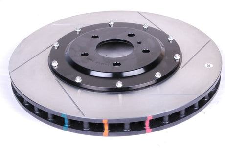 DBA 09-11 Nissan GTR R-35 Front Slotted 5000 Series 2 Piece Rotor Assembled w/ Black Hat 52320BLKS