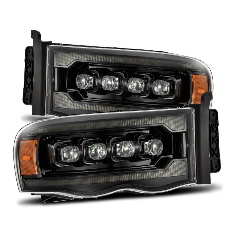 AlphaRex 02-05 Dodge Ram 1500 NOVA LED Proj Headlights Alpha Black w/Activ Light/Seq Signal 880566
