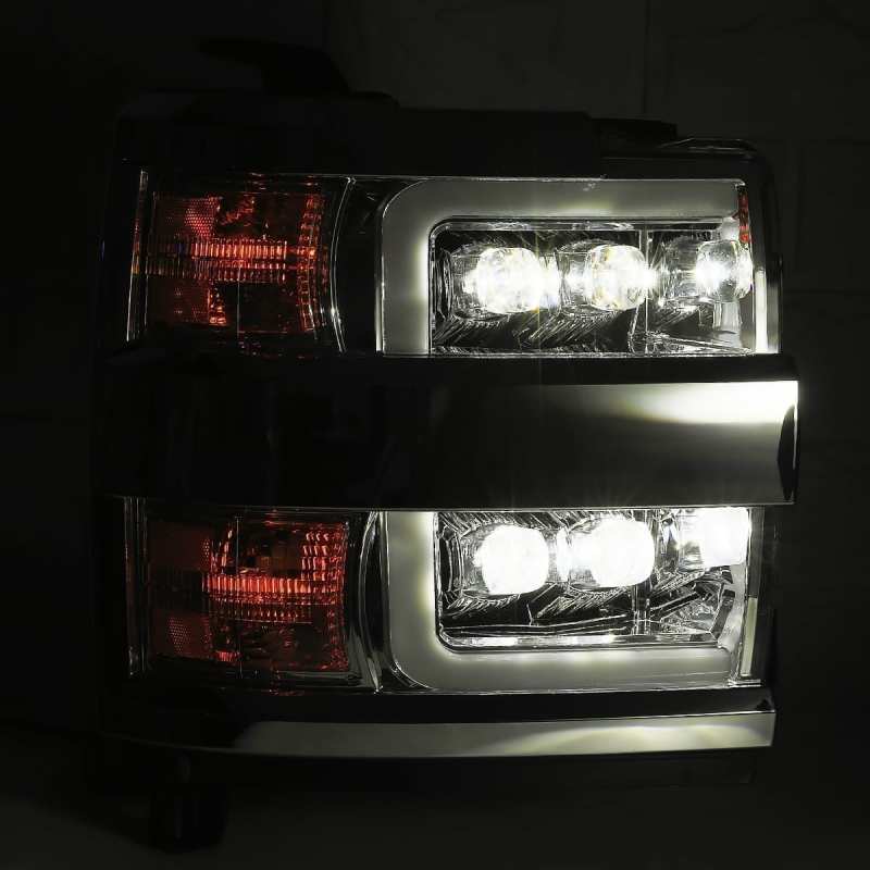 AlphaRex 15-18 Chevy 2500HD NOVA LED Proj Headlights Plank Style Chrome w/Activ Light/Seq Signal/DRL 880228