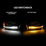 ANZO 2009-2018 Dodge Ram 1500 Projector Plank Style Switchback H.L Halo Black Amber (OE Style) 111439