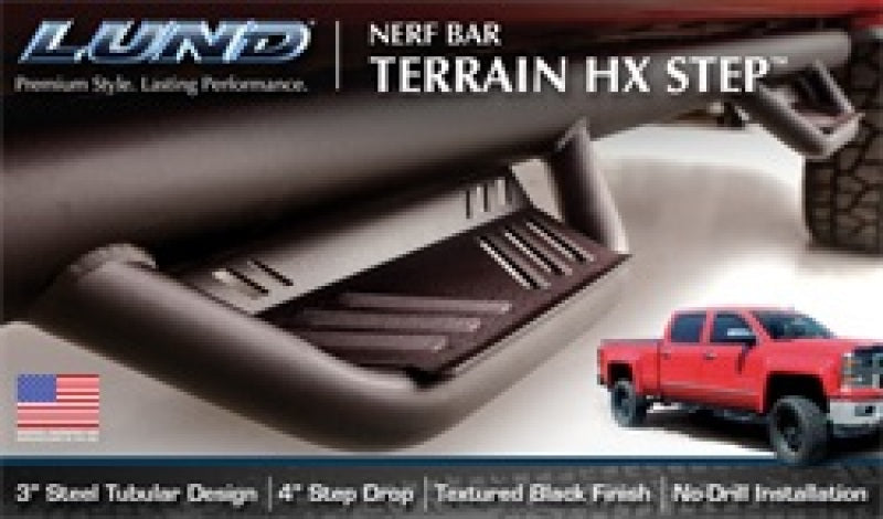 Lund 09-15 Dodge Ram 1500 Crew Cab (Built Before 7/1/15) Terrain HX Step Nerf Bars - Black 34641358