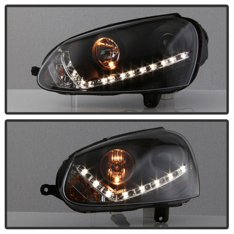Spyder Volkswagen GTI 06-09/Jetta 06-09 Xenon/HID Model Only - DRL Black PRO-YD-VG06-HID-DRL-BK 5017529