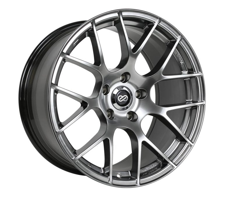 Enkei Raijin 18x8.5 42mm Offset 5x112 Bolt Pattern 72.6 Bore Diameter Hyper Silver Wheel 467-885-4442HS