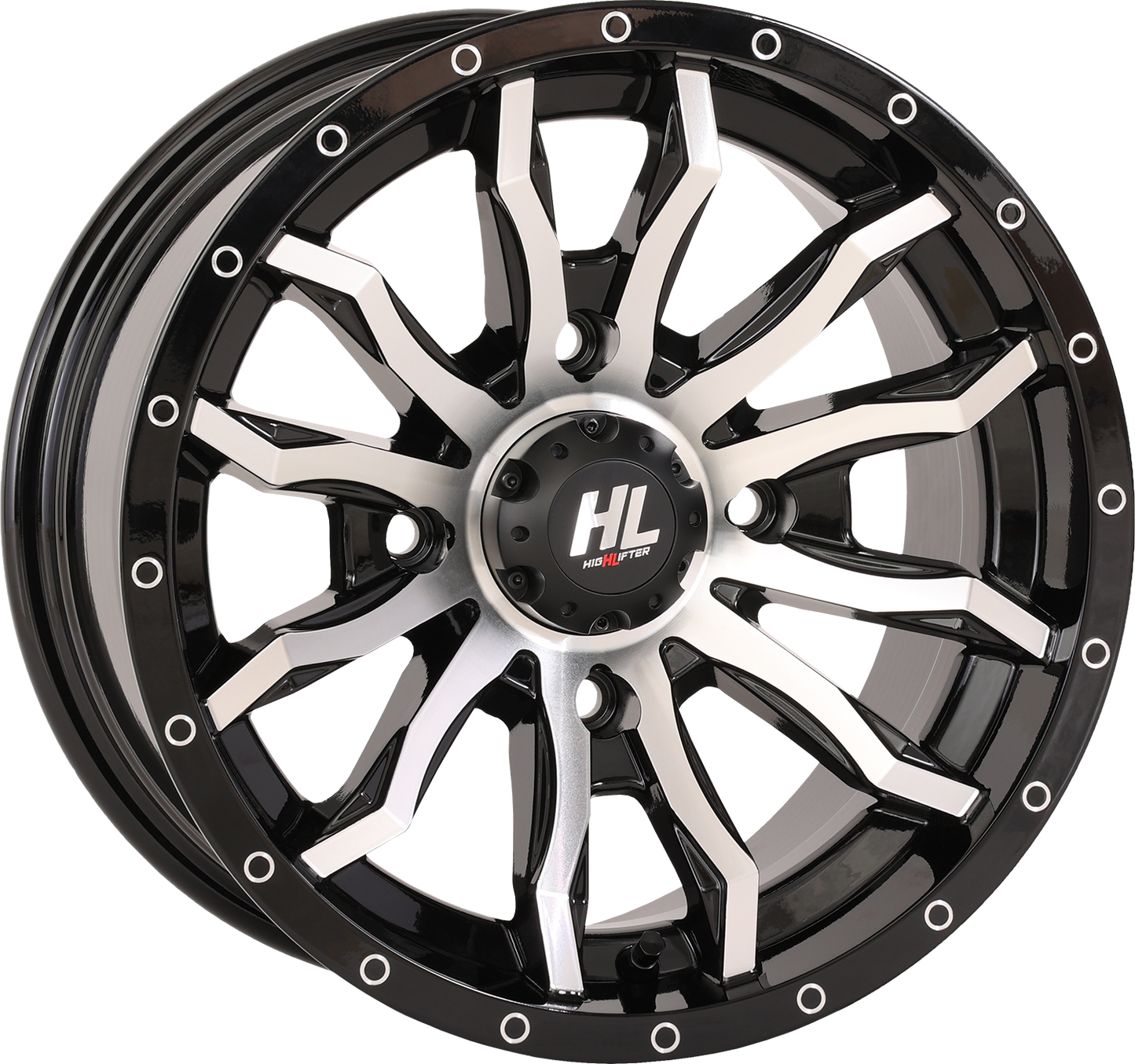 HIGH LIFTER Wheel - HL21 - Front/Rear - Gloss Black w/Machined - 14x7 - 4/137 - 4+3 (+10 mm) 14HL21-1137