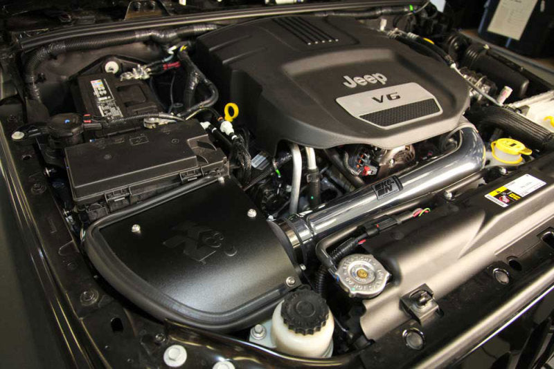 K&N 12-18 Jeep Wrangler V6-3.6L High Flow Performance Intake Kit (12-15 CARB Approved) 77-1566KP