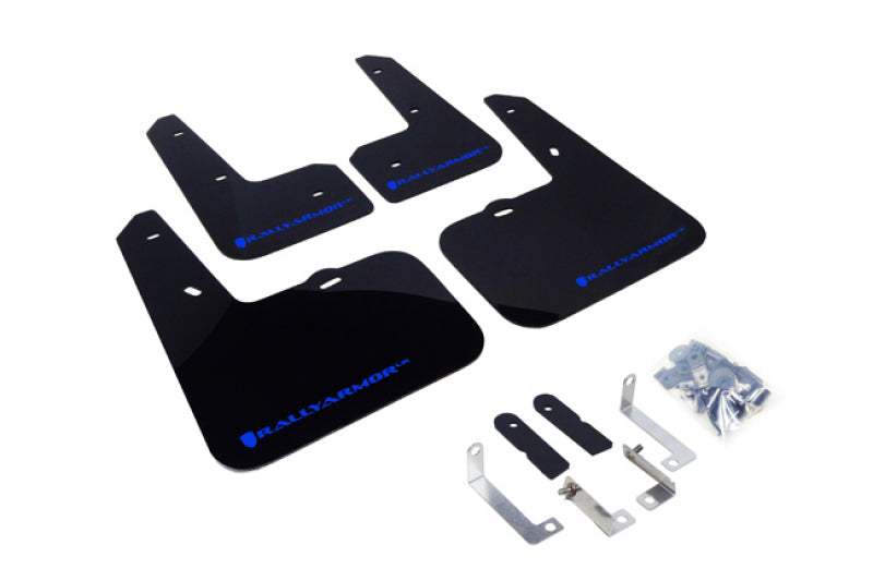 Rally Armor 12-18 Hyundai Veloster Black UR Mud Flap w/ Blue Logo MF24-UR-BLK/BL
