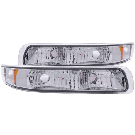 ANZO 1999-2002 Chevrolet Silverado 1500 Euro Parking Lights Chrome w/ Amber Reflector 511064
