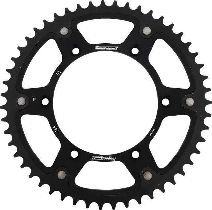 SUPERSPROX Rear Stealth Sprocket Alu/Stl 51t-520 Blk Yam RST-245-51-BLK