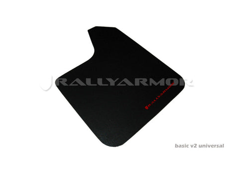 Rally Armor Universal Fit (No Hardware) Basic Black Mud Flap w/ Black Logo MF12-BAS-BLK