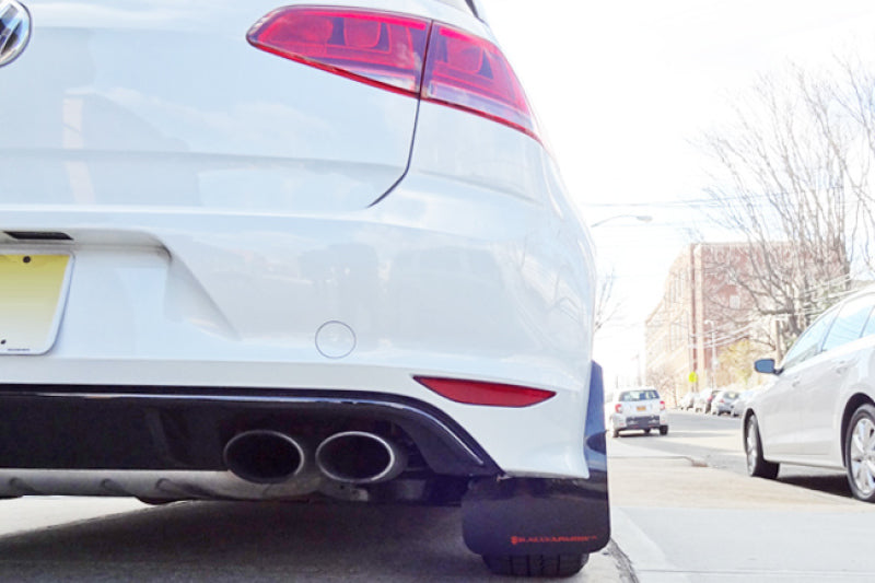 Rally Armor 15-17.5 VW Golf R Black UR Mud Flap w/ White Logo MF40-UR-BLK/WH