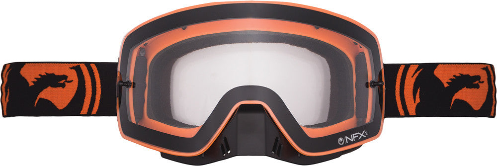 DRAGON Nfxs Goggle Black Orange Split W/Clear Lens 294566438716