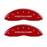 MGP 4 Caliper Covers Engraved Front & Rear Escalade Red finish silver ch 35015SESCRD