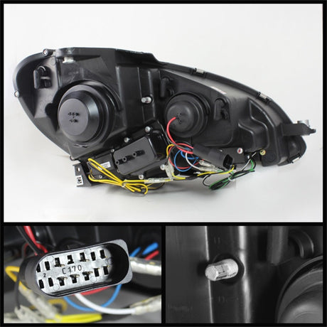 Spyder Mercedes Benz W204 C-Class 12-13 Projector Halogen Model- DRL Blk PRO-YD-MBW20412-DRL-BK 5074249