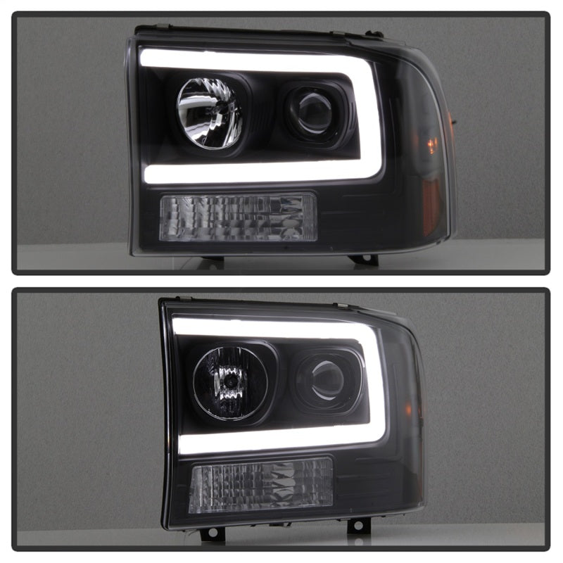 Spyder 99-04 Ford F250 Super Duty Projector Headlights - Light Bar - Black PRO-YD-FF25099V2-LB-BK 5084491