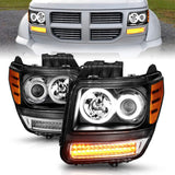 ANZO 2007-2012 Dodge Nitro Projector Headlights w/ Halo Black (CCFL) G2 111145