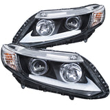 ANZO 2012-2015 Honda Civic Projector Headlights w/ U-Bar Chrome 121478