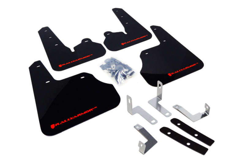 Rally Armor 12+ Subaru Impreza 5dr Hatch/4dr Sedan UR Black Mud Flap w/ Red Logo MF22-UR-BLK/RD