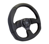 NRG Reinforced Steering Wheel (320mm Horizontal / 330mm Vertical) Leather w/Black Stitching RST-009R
