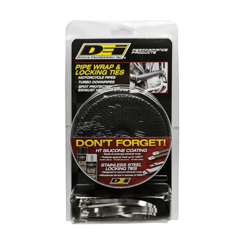 DEI Exhaust Wrap Kit - Pipe Wrap and Locking Tie - Black 10119