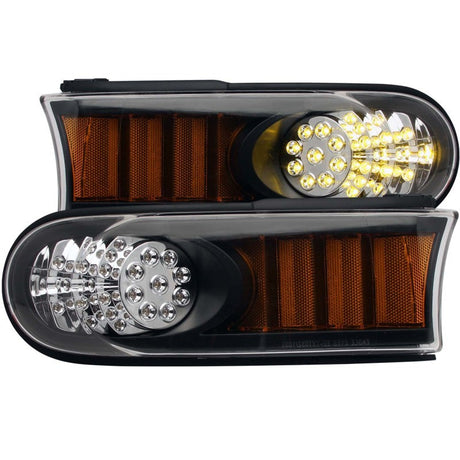 ANZO 2007-2013 Toyota Fj Cruiser LED Parking Lights Black w/ Amber Reflector 511078