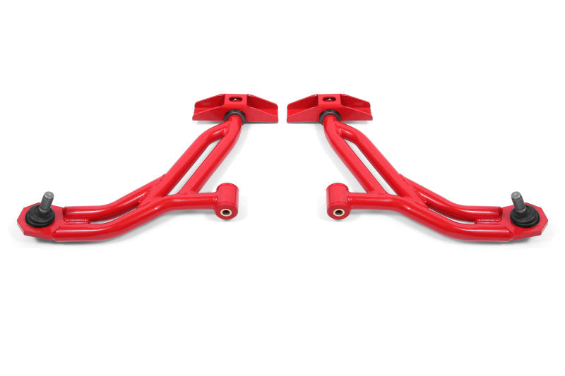 BMR 10-14 Ford Mustang / Shelby GT500 Non-Adj. Lower A-Arms (Poly/Delrin) - Red AA754R